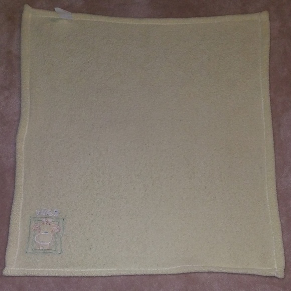 Estex Yellow Giraffe Baby Blanket Security Lovey Fleece Green 28" x 30" - Picture 5 of 5